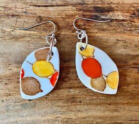 turn your old teacups into amazing one of a kind earrings, Recycled ceramic earrings