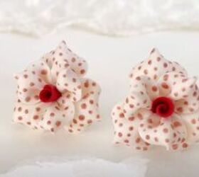 Polymer Clay Polka-Dot Flower Earrings