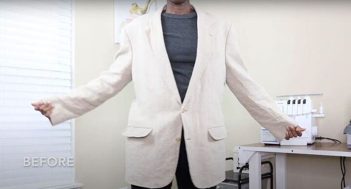 make a woman s fitted blazer from a men s blazer, Women s fitted blazer