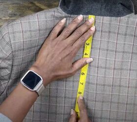 make a woman s fitted blazer from a men s blazer, Measure from the neck
