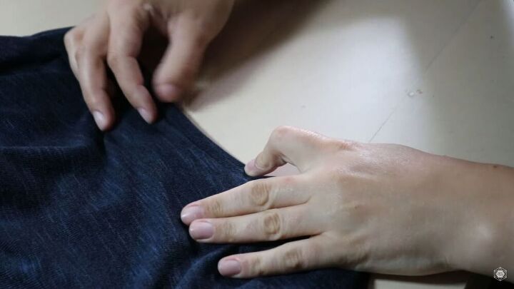 make a comfy diy shirt in a few easy steps, Fold the binding upwards