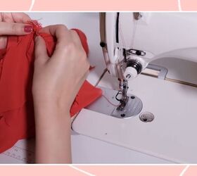 sew a unique off the shoulder dress, Sew the ruffles to the bodice