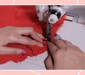 sew a unique off the shoulder dress, Sew pieces together