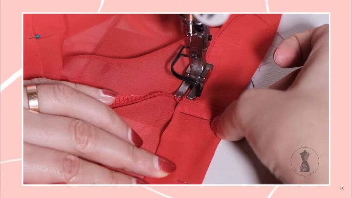 sew a unique off the shoulder dress, Sew the casing