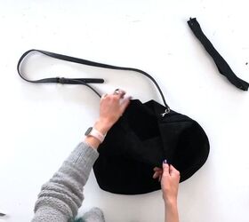 the easiest diy leather handbag youll ever make, Attach your zipper