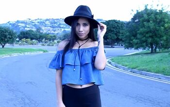 Learn How to Make an Off The Shoulder Ruffle Crop Top