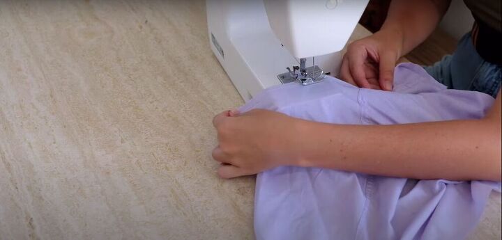 fun thrift flip transform a mens shirt into a cute drawstring top, How to sew a drawstring top