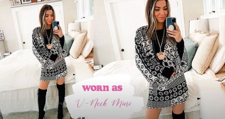how to style a robe in 15 different ways, How to style a robe as a v neck mini