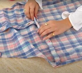 easy sewing tutorial how to turn a dress into a halter neck, Folding and pinning the waistband