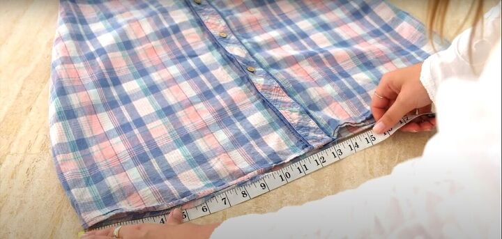 easy sewing tutorial how to turn a dress into a halter neck, Measuring the circumference of the hem