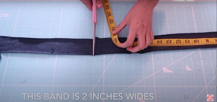 easy neckband tutorial for a v neck shirt, Measure and cut the fabric