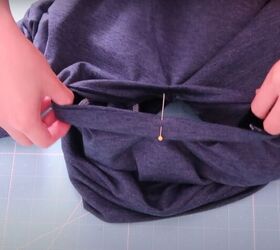 easy neckband tutorial for a v neck shirt, Pin the neckband to the shirt