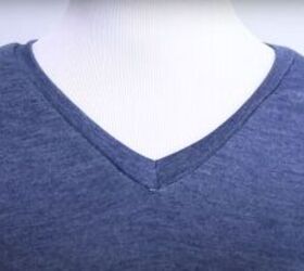 easy neckband tutorial for a v neck shirt, The completed neckband