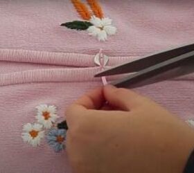 how to upcycle an old zip up into an adorable embroidered sweater, Finishing touches
