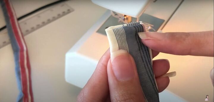 adorable knot shoulder top thrift flip tutorial, Fold the raw edges in