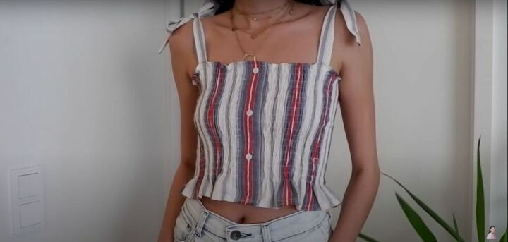adorable knot shoulder top thrift flip tutorial, Front of the shirt