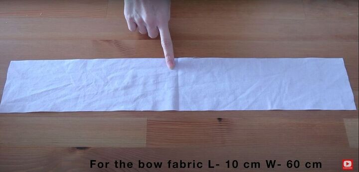 quick diy bow scrunchies to make with scrap fabric, Cut fabric for the bow
