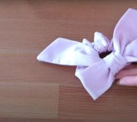 quick diy bow scrunchies to make with scrap fabric, DIY scrunchie with bow