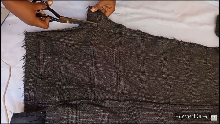 sew a stunning button down skirt from an old pair of pants, Sew a button down skirt
