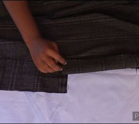 sew a stunning button down skirt from an old pair of pants, Make button down skirt