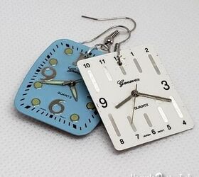 Simple Upcycled Watch Face Earrings