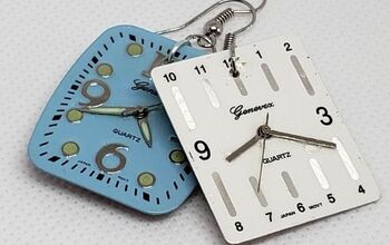 Simple Upcycled Watch Face Earrings