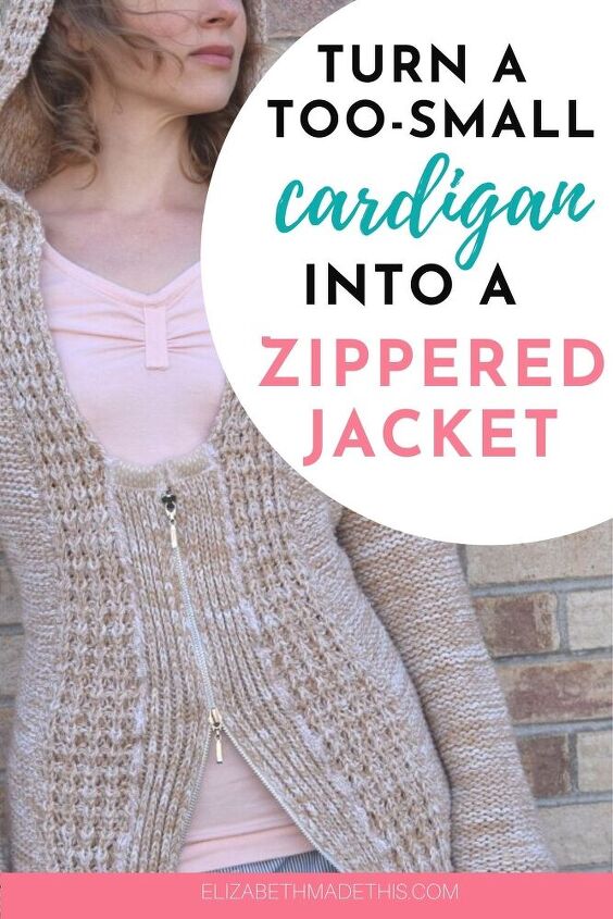 how to turn a belted cardigan into a zippered jacket and stay warm