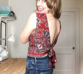 Refashioned Dress Into An Open Backed Crop Top
