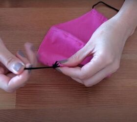 easy diy face mask tutorial, Knot the elastic to secure it