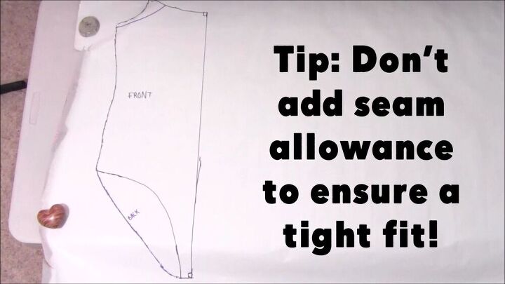 simple womens bodysuit diy, Trace around the clothes