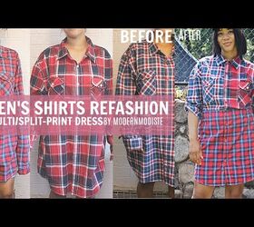 Shirt Refashion 101: Make a Unique 3-Way Plaid Dress