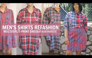 Shirt Refashion 101: Make a Unique 3-Way Plaid Dress