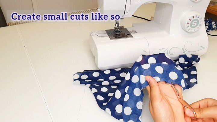 sew a puffy sleeve maxi dress with this easy tutorial, Create small cuts