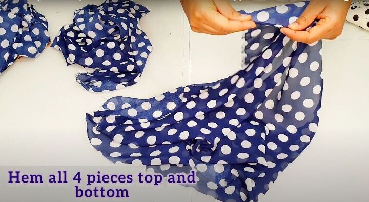 sew a puffy sleeve maxi dress with this easy tutorial, Hem all the tier pieces