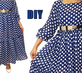 sew a puffy sleeve maxi dress with this easy tutorial, Finished puff sleeve maxi dress
