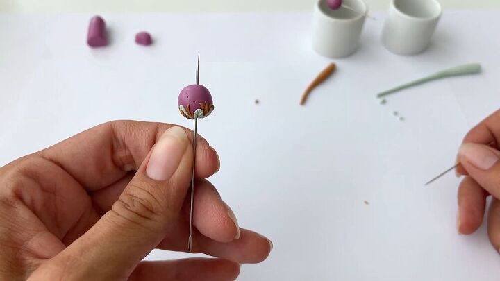 inspiration polymer clay beads done right, Poke small holes