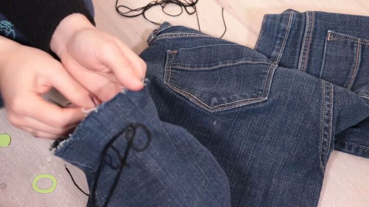 oh hello make diy jeans with an embroidered message, Stitch the letters