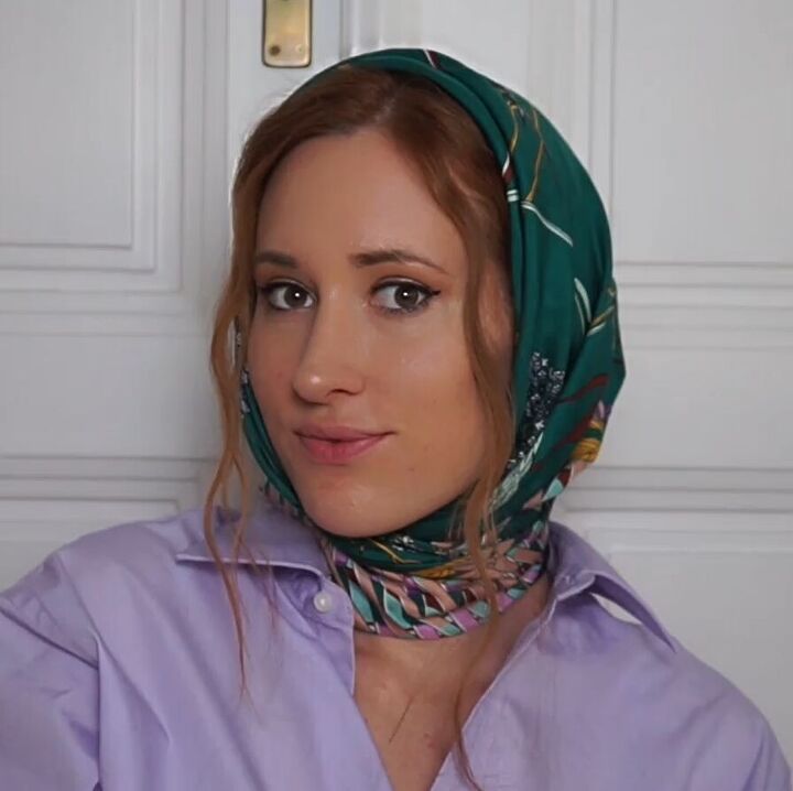 eight ways to wear a headscarf, Silk headscarf