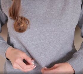 easy diy drawstring sweatsuit, Mark it with a pin