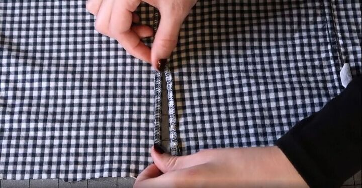 two fantastic shirt refashion ideas, Fold down the edges of the slits