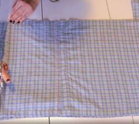 two fantastic shirt refashion ideas, Cut the fabric for the skirt