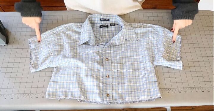 two fantastic shirt refashion ideas, Hem the raw edges of the sleeves