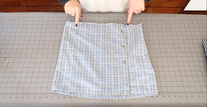 two fantastic shirt refashion ideas, Hem the top of the skirt