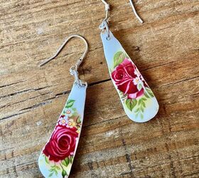 How to Make Delightful Old English Roses Earrings From Broken China