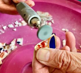 how to create earrings from ceramic plates, Smoothing edges