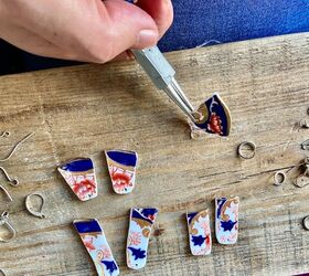 how to create earrings from ceramic plates, Ear hooks