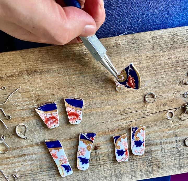 how to create earrings from ceramic plates, Ear hooks