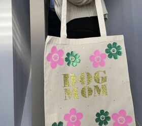 cricut dog mom floral tote bag diy