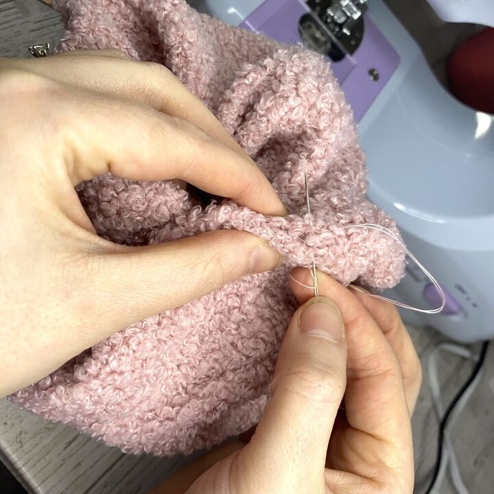 how to make oversized boucle scrunchies