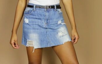 DIY Denim Cut-Off Skirt (No Sewing)